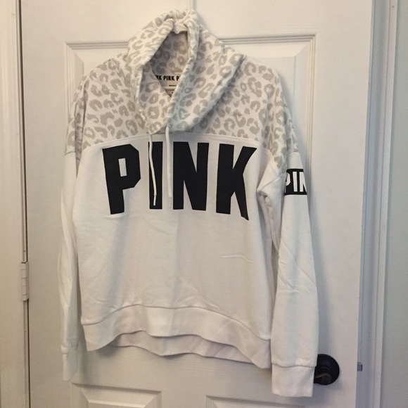 PINK Victoria's Secret Tops - PINK leopard cowl neck sweatshirt, medium